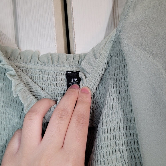 Nwt* Sage Green Smocked dress - Picture 3 of 5